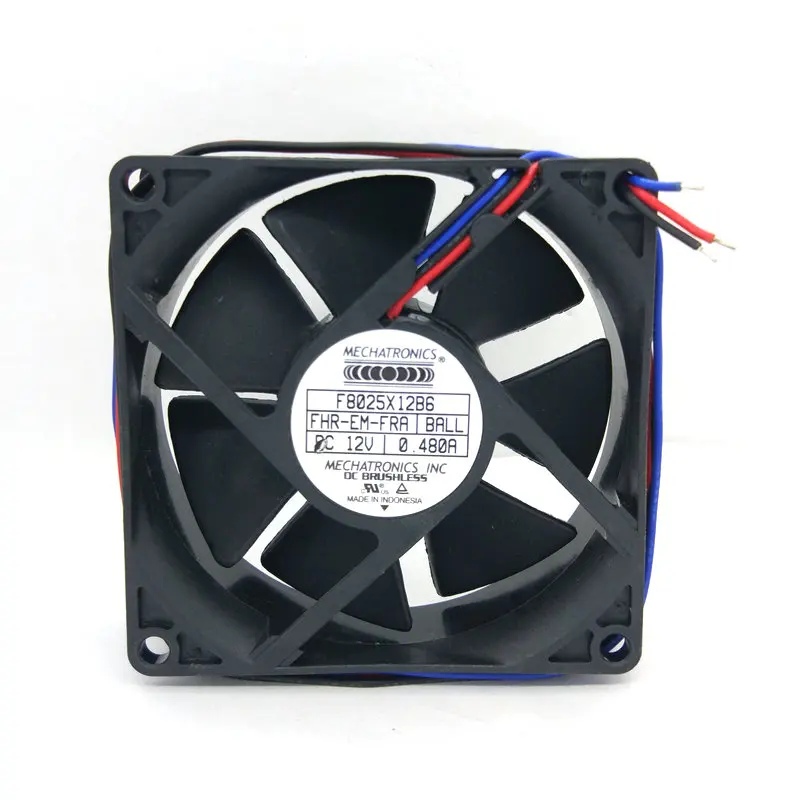 New Original F8025X12B6  80*80*25MM DC12V 0.48A Ball bearing Tachometer Signal  cooling fan