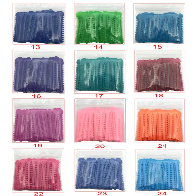 40 Teile/beutel Dental Elastische Ligatur Krawatten Kieferorthopädische Gummibänder für Klammern Hosenträger 40 Farben Optional – Detail 2