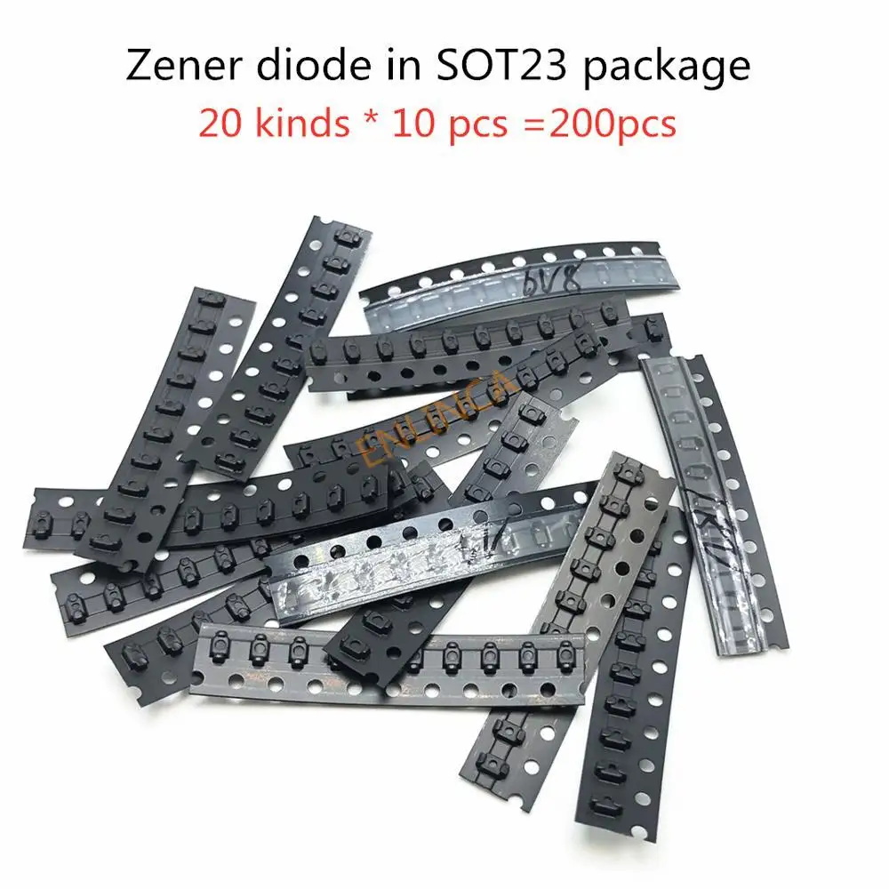 Zener diode in SOT23 package 20 kinds * 10 pcs =200pcs Samples ki KIT