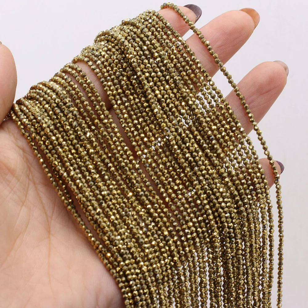 Natural Semi-Precious Stone Crystal Quartz Loose Beads Plating Color 2mm for Jewelry Making DIY Bracelet Necklace Lenght 38cm