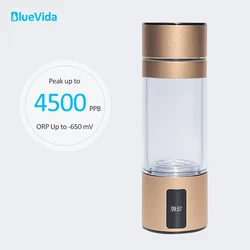 BlueVida-botella de agua rica en hidrógeno Max 4500ppb DuPont N117 SPE/PEM, generador súper antioxidante, ORP, Can Breath H2, con Kit de nariz