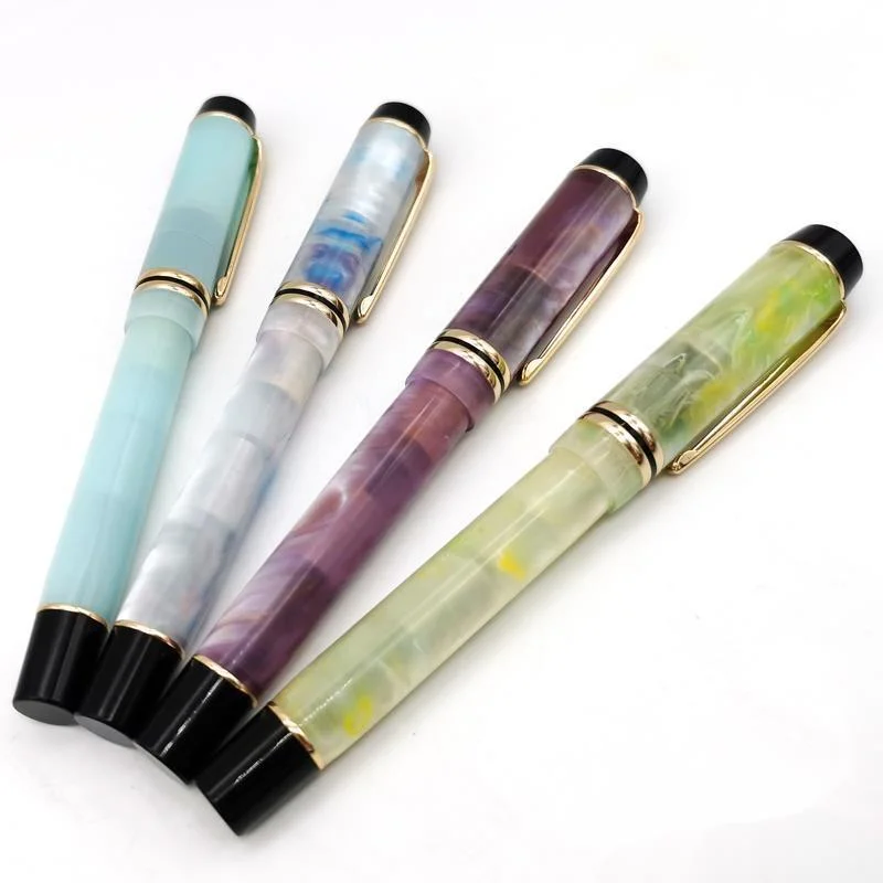 316 Celluloid Nature Caligraphy Fountain Pen Xylonite Daily Screw Cap Gift Office Business Colorful Marble