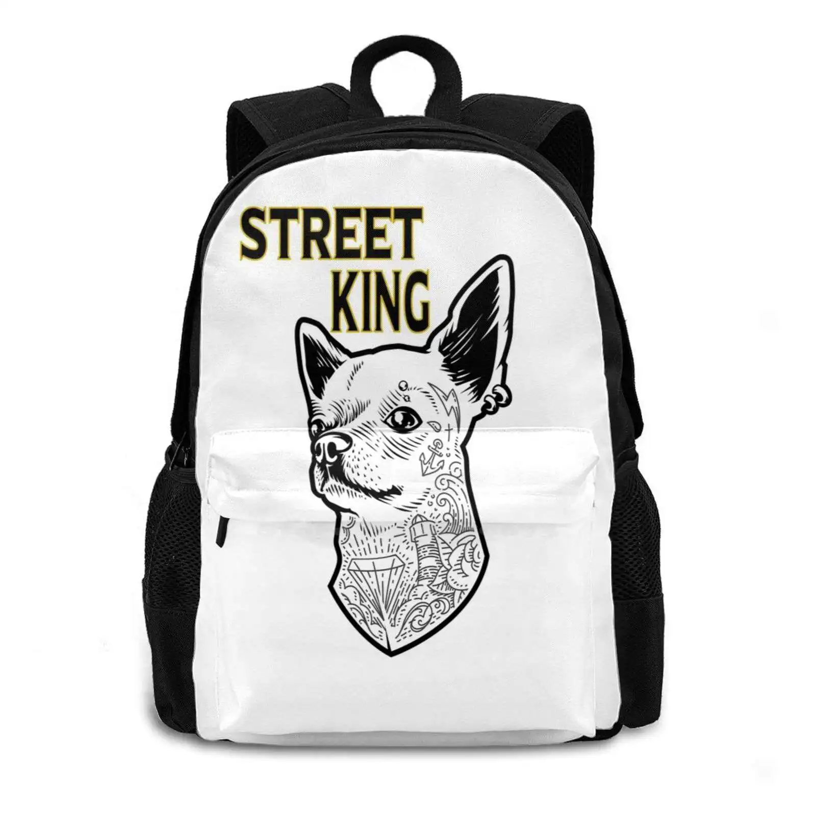 Cute Chihuahua Street King Dog Animal Funny School Bag Big Capacity Backpack Laptop 15 Inch Chihuahua Sweet Cute Dog Cute