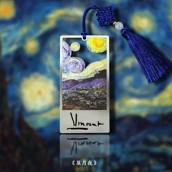 Van Gogh Series Works Stainless Steel Metal Bookmarks Art Exhibition Souvenirs Gift Box Packaging Holiday Gift Sunflower