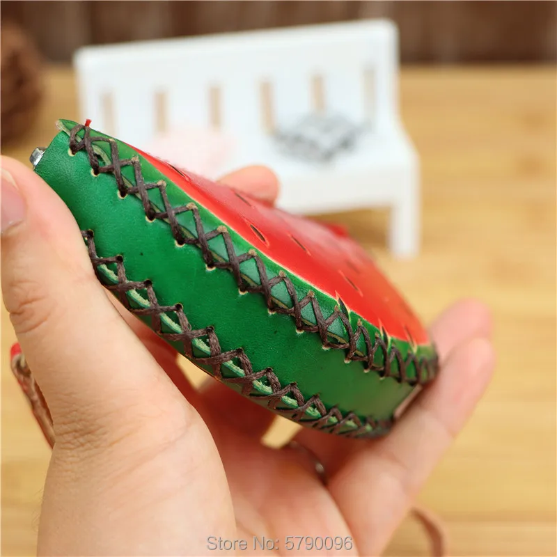 Leather creative watermelon coin purse bag children animal cute cartoon hand carrying fruit bag key bag birthday gift