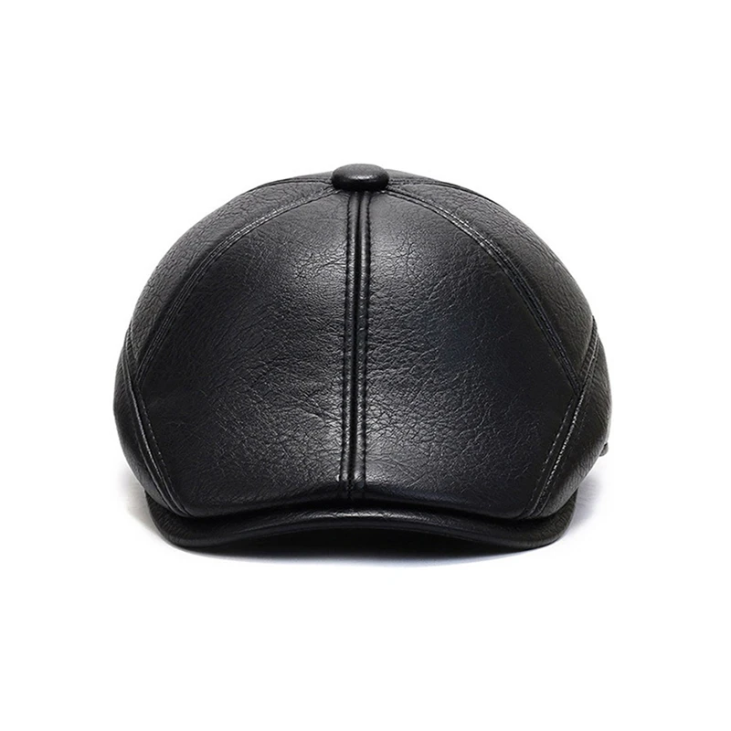 Men\'s outdoor leather hat winter Berets male warm Ear protection cap genuine leather dad hats wholesale Leisure bone