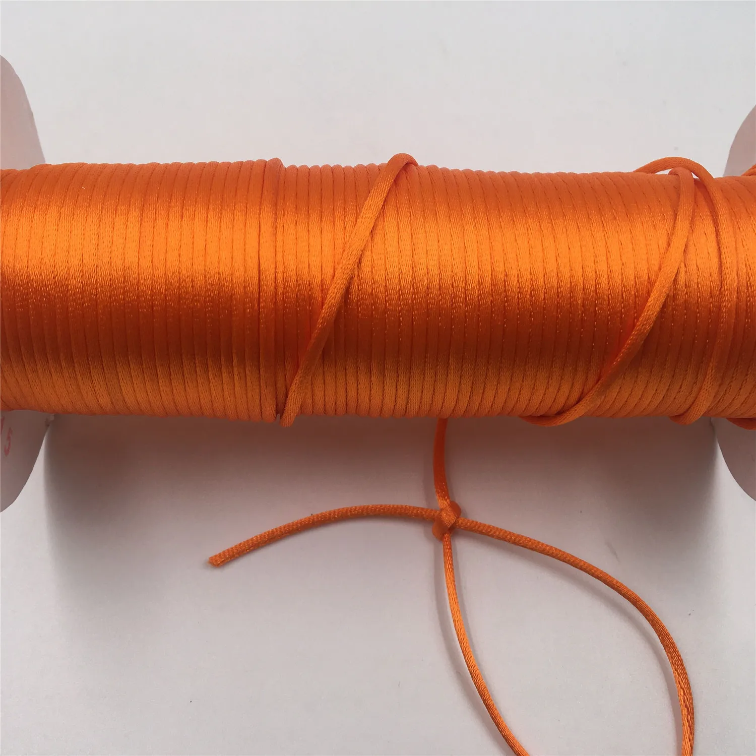 2mm Orange Rattail Satin Cord Thread Chinese Knot Macrame Bracelet Braided String DIY Tassels Beading Thread 10-225meters