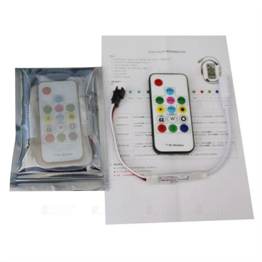 1set 14Keys RF Remote strip Control RGB Wireless Remote Control Mini RF LED Controller DC 5V 12V SP103E WS2812 WS2811 dimmer diy