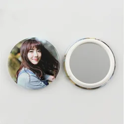 100pcs 75MM portable makeup mirror sweet and lovely gifts for girlfriends button badge mirror blanks