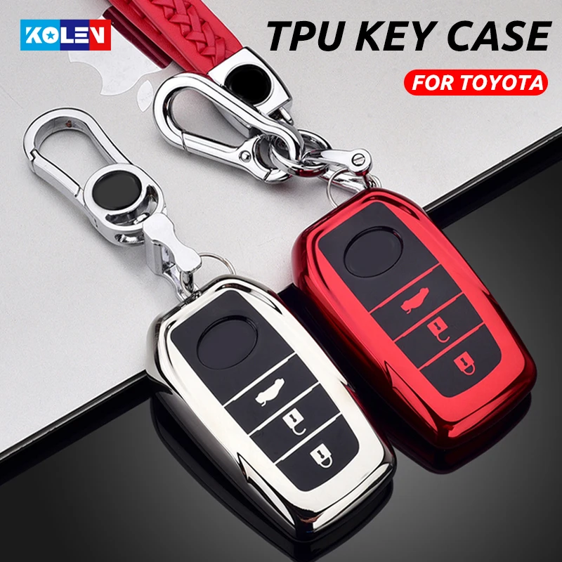 Soft TPU Car Remote Key Case Cover Shell For Toyota Chr Rav4 Auris Avensis Prius Aygo Camry Corolla Land Cruiser 200 Prado Crown