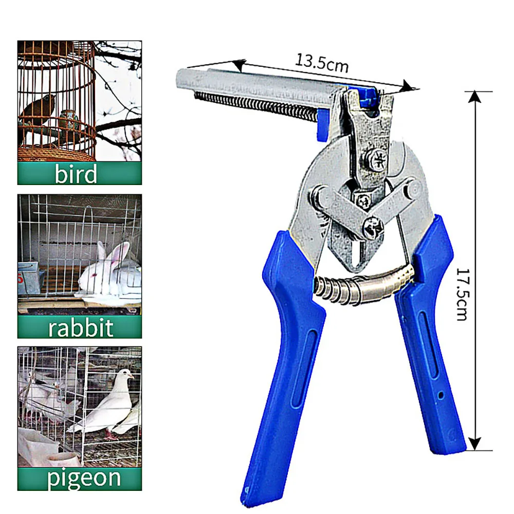 1Set Hog Ring Plier Tool and 600pcs M Clips Staples Chicken Mesh Cage Wire Fencing Caged Clamp Poultry Supplies