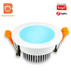 Benexmart TUYA Zigbee 3.0 LED Downlight RGBW dimmer Spot per soffitto 9W 12W 15W supporto SmartThings Hubitat Alexa Google Home