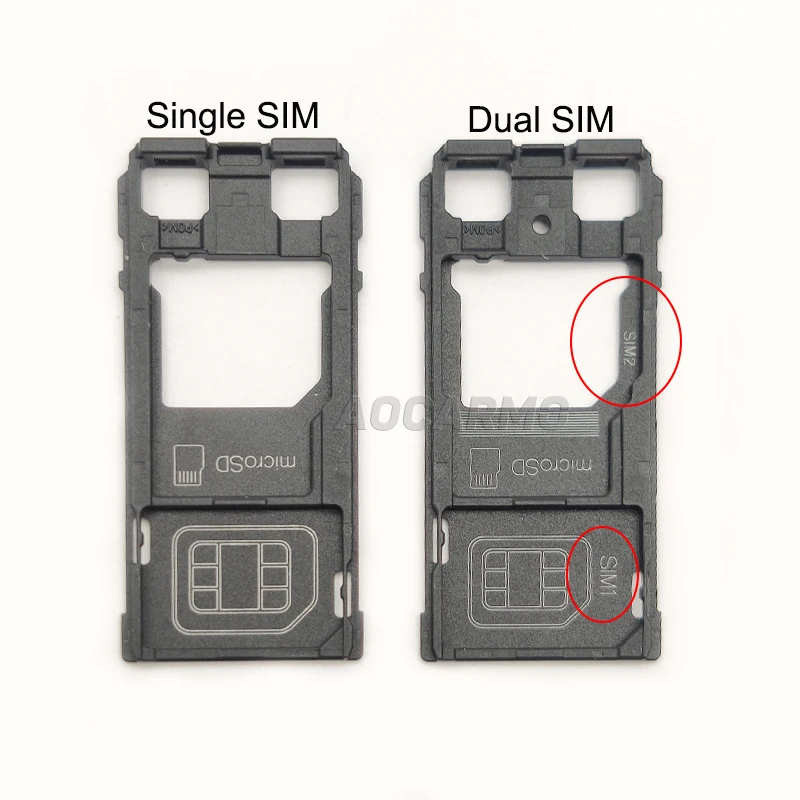 Aocarmo For Sony Xperia 1 / X1 / XZ4 J8110 J9110 Single Dual Memory MicroSD Card Holder Reader SIM Tray Slot Replacement