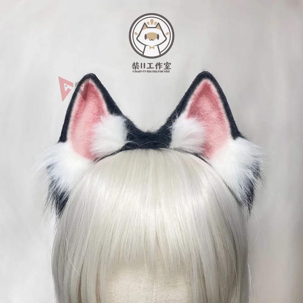 New Siberian Husky Dog Small Shiba Ears Hairhoop Black White Headband Headwear For Cosplay Halloween Costume Accessories