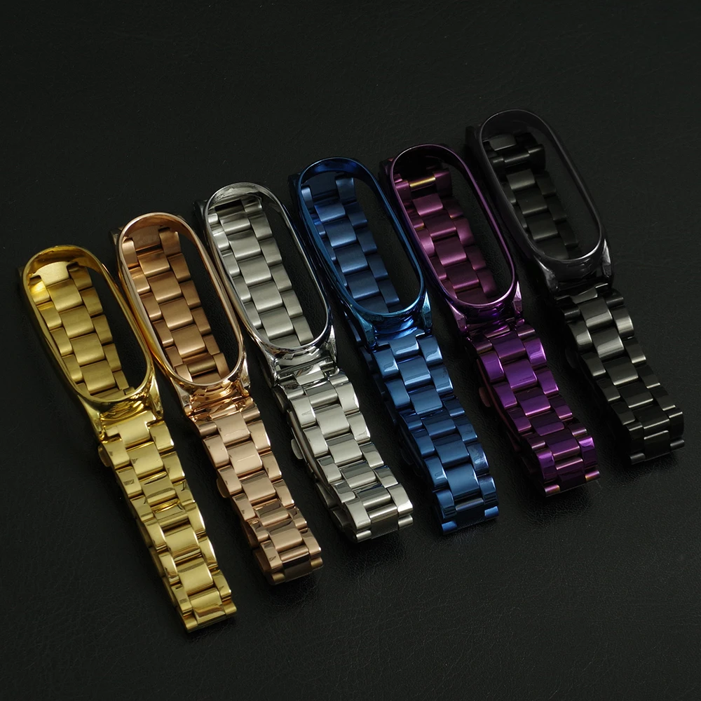 Для Mi Band 5 4 3 Металлический смарт-браслет для Mi Band 5, ремешок Opaska Bend 4, браслет для Xiaomi Correa Miband 3 NFC Global