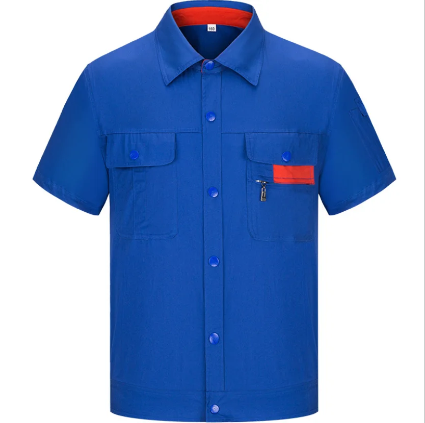 Verão fino algodão roupas de trabalho para homens mulheres de manga curta trabalhador macacão terno uniformes de proteção durável respirável oficina