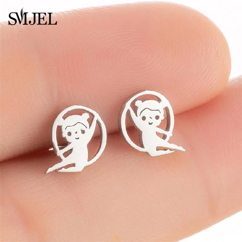 متعددة الرياضة وأقراط للنساء والفتيات ، الفولاذ المقاوم للصدأ والمجوهرات ، أقراط الباليه ، الجمباز ، السباحة ، اليوغا ، تزلج ، نادي هدية ، جديد #6