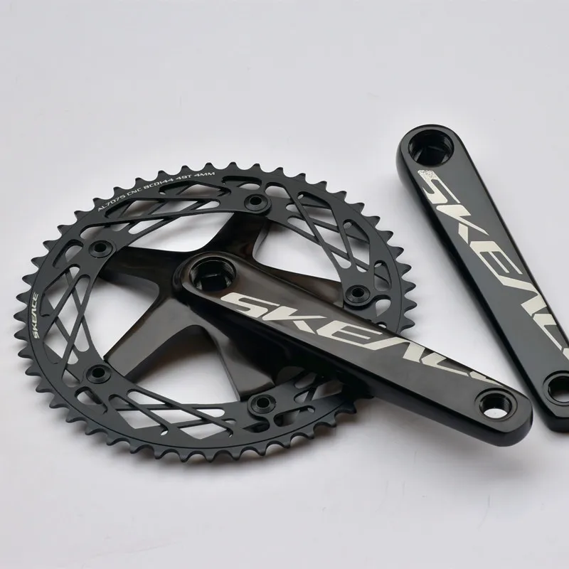 SKEACE Fixed Gear Bike Crankset Aluminium 49T Chainring Track Bicycle Parts Square Hole 165mm Crankarm BCD144 Bicycle Pieces