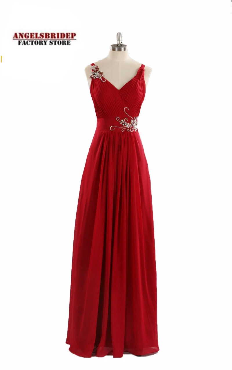 

Charming Chiffon A-line Prom Dresses Backless V-neck Long Sukienki Koktajlowe Straps Pearls Real Photo Vestidos De Gala