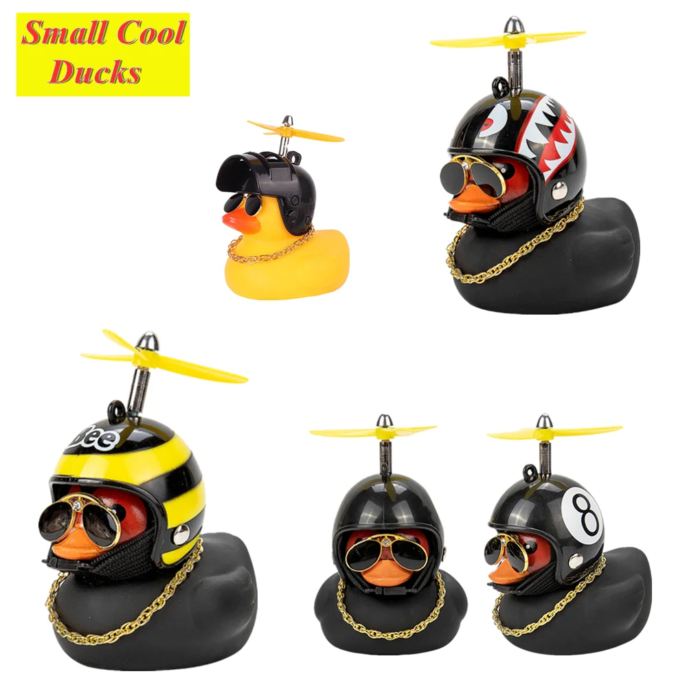 Car Gift Broken Wind Helmet Small Black Yellow Duck Car Decoration Accessories Wind-breaking Wave-breaking Duck Cycling Decor