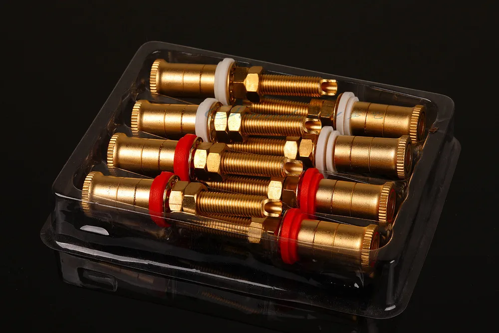 

8pcs/set Gold Plated Copper Speaker Binding Posts Terminal Connectors WBT style