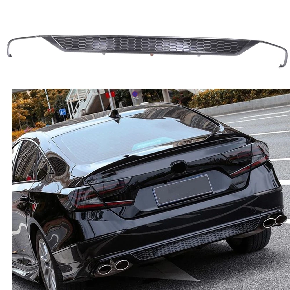 YOFER Rear Bumper Diffuser Lip For Honda Accord 2018-2022 Sport Glossy Black Car Exhaust Bracket Boot Splitter Spoiler Plate Kit