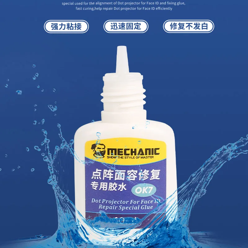 Thợ Cơ Khí OK7 Mặt ID Đặc Biệt Keo 10ML Cho Điện Thoại X XS Xsmax 11 11pro 12 12pro 12Prmax Chấm ma Trận Sửa Chữa Keo