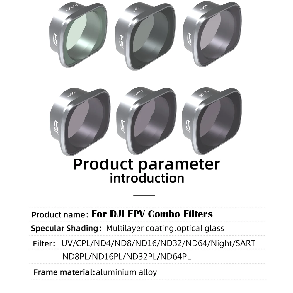 ل DJI FPV كومبو تصفية الطائرة بدون طيار UV/CPL/NDPL4/8/16/32 مجموعة محايد الكثافة القطبية مرشحات عدة كاميرا الملحقات كوادكوبتر 6 قطعة/8 قطعة