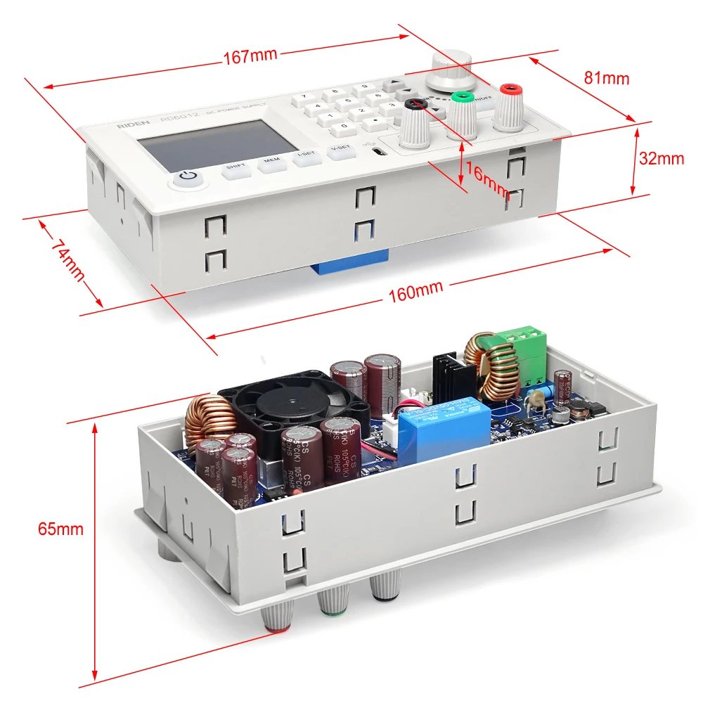 USB WiFi BT DC to DC Voltage Step down Power Supply Adjustable buck converter voltmeter multimeter 65V 800W RD6018 RD6024 RK6006