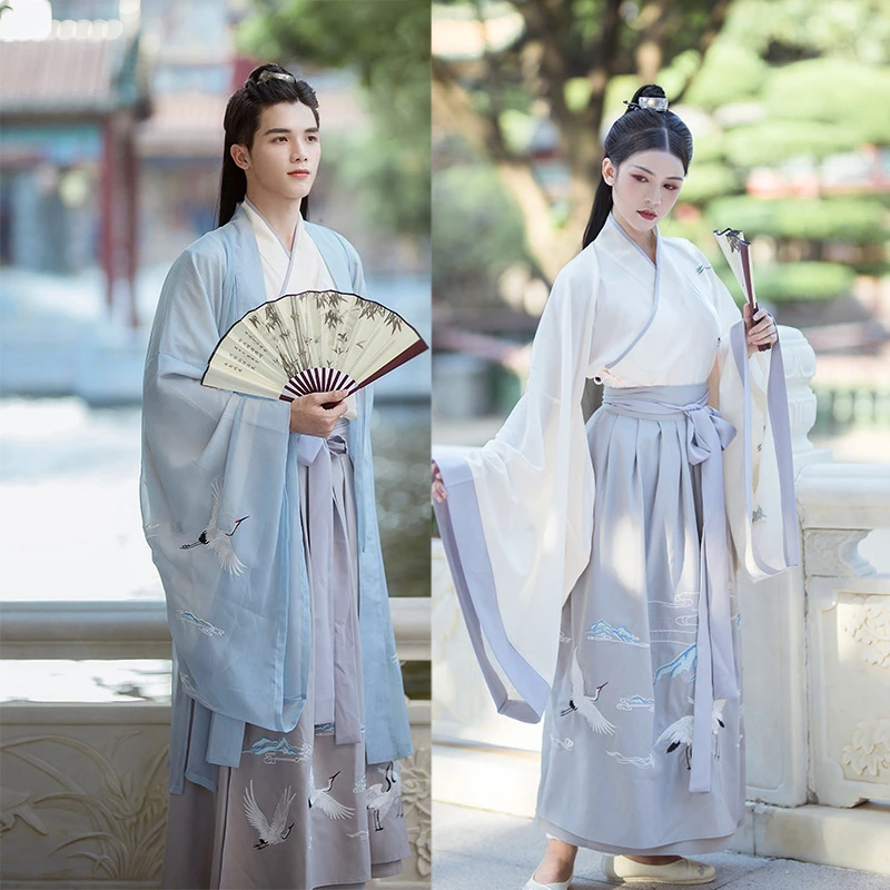 

Embroidery Lovers Hanfu Chinese Traditional Cosplay Costume Vintage Stage Show Clothing Women&Men Swordsman Outfit Hanfu Suit