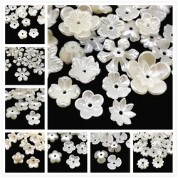 100pcs Pearl White Beads Jewelry Making Findings Caps Needlework Diy Accessories Wholesale #RoLi