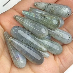 10x30mm Water Drop Gray Labradorite Natural Stone Beads Loose Spacer Beads For Jewelry Making Diy Accessories Bracelet Earring