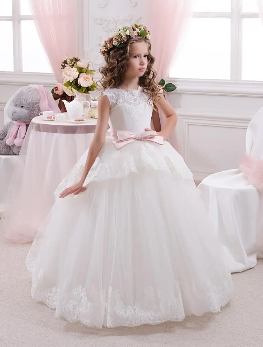 

Floor Length Children's Formal Dress girl's wedding dress girl Valentine's Day evening dress New Year bridesmaid Dress