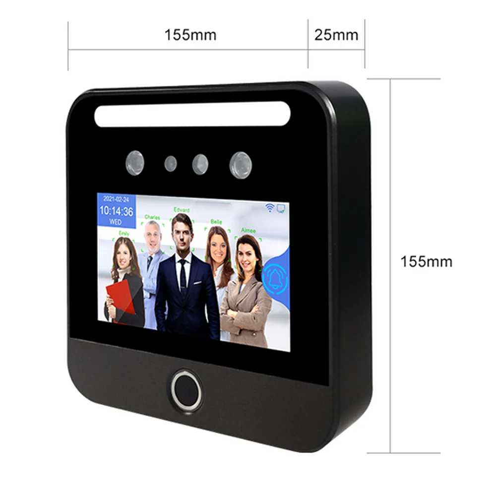 Imagem -03 - Dynamic Face Recognition Access Control System Tcp ip Touch Screen Contactless Facial 125khz Rfid Card Câmera hd Tempo Attication