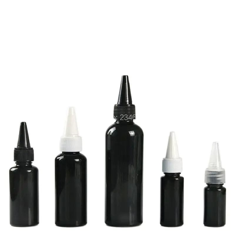 

Empty Plastic Bottle 50ml White Cover Plastic Black Bottle Empty Plastic Cosmetic Container 30ml Black Cover Tip Cap Bottle50pcs