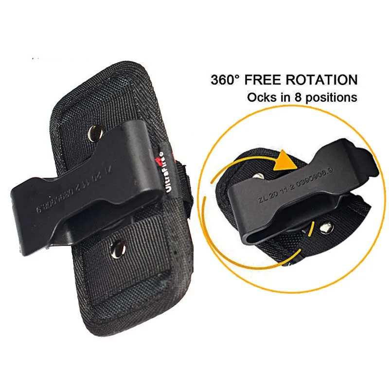 Outdoor 360 Graus Rotatable cintura Clipe Lanterna Pouch Holster, Torch Cover, Lanterna Belt Clip, Caça Acessório Iluminação