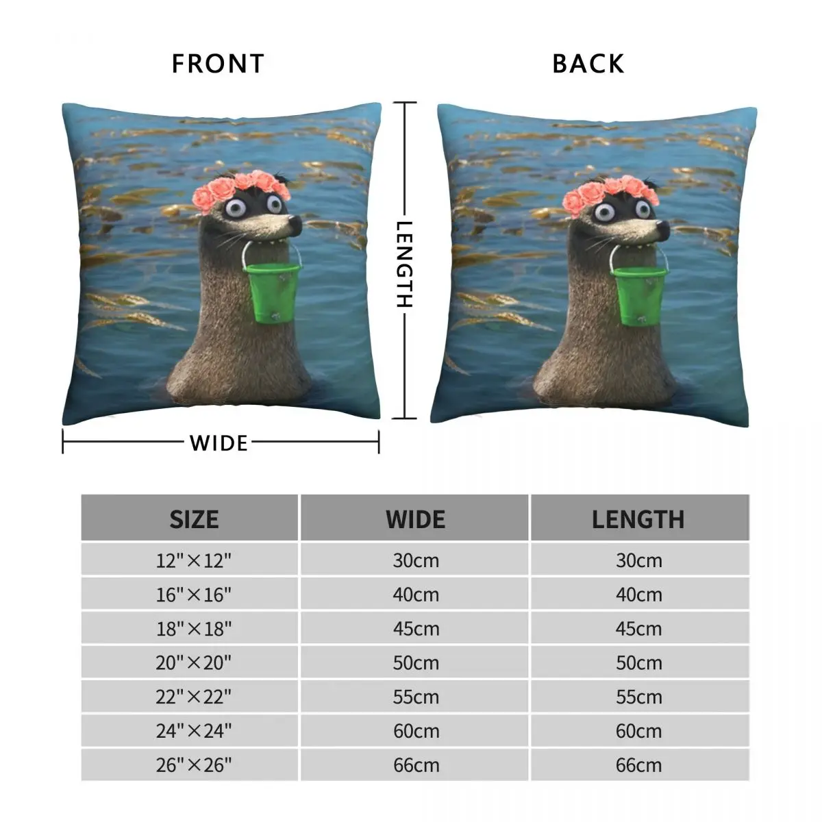 Gerald Finding Dory Flower Crown Square Pillowcase Polyester Linen Velvet Creative Zip Decor Pillow Case Home Cushion Cover