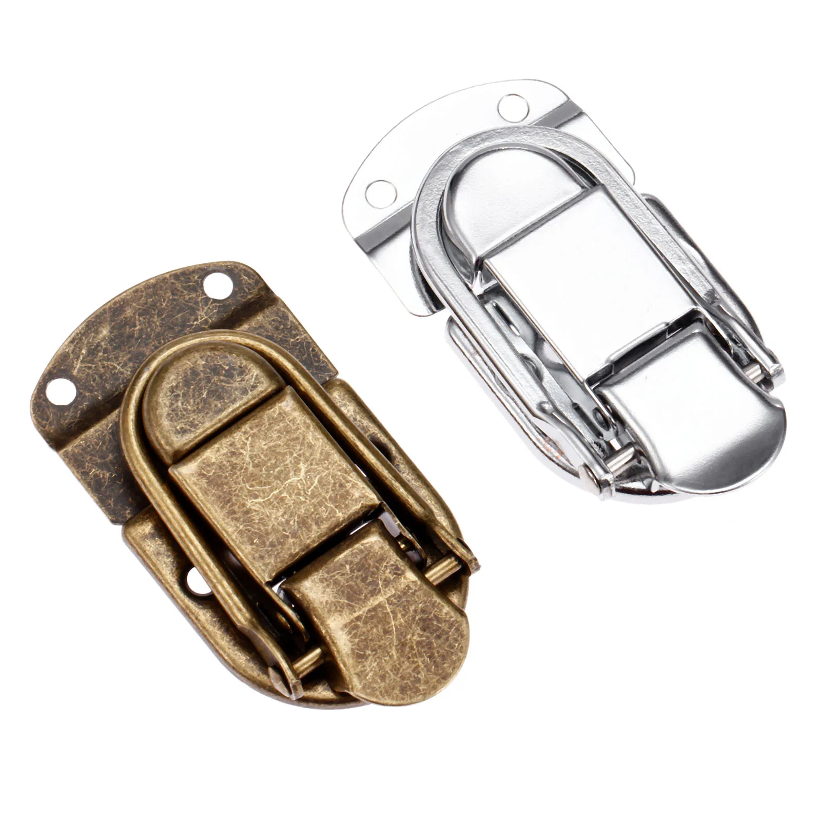 1Pc Vintage Metal Lock Chest Box Gift Box Suitcase Case Buckles Toggle Hasp Latch Catch Clasp Furniture Hardware 34*67mm