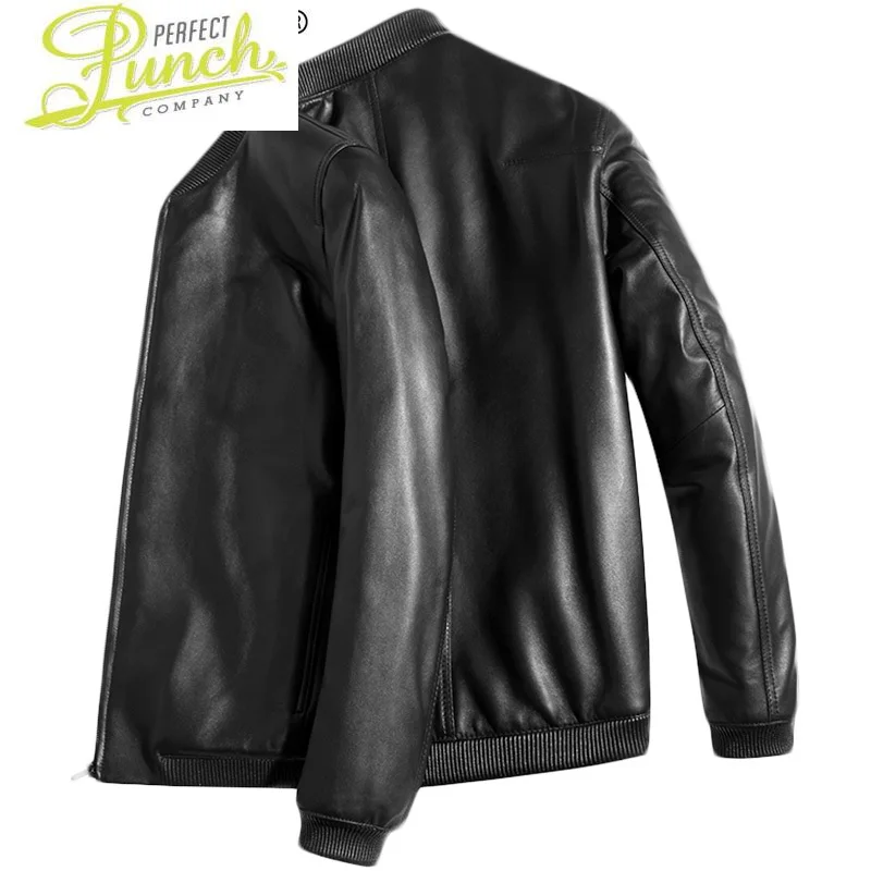 

Leather Men's Jacket Real Sheepskin Coat Bomber Genuine Leather Jacket Men Short Chaqueta Cuero Hombre DK020 KJ2112