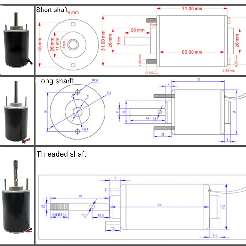 3420 12V Permanent Magnet DC Motor 24V Micro high-speed Speed Regulation Motor 3500-7000RPM PWM 30W Forward And Reverse Motor