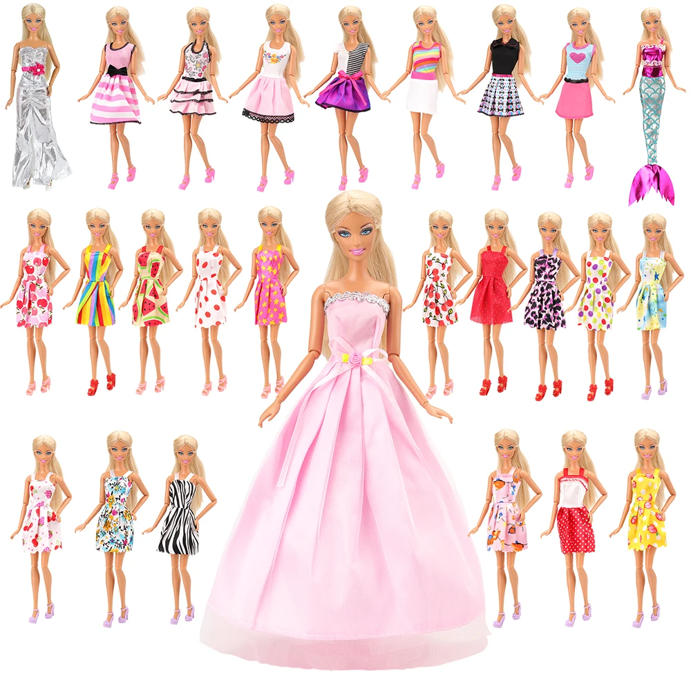 66PCS/Set Barbies Doll Clothes Shoes Cheap Kitchen Furniture Accessories Fashion Dress For Barbies BJD 1/6 Doll Toy Girls Gift