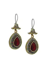 Red Ruby Cubic Zirconia Silver Drop Model Earrings Hurrem Sultan For Jewelry