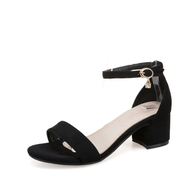 Big Size 9 10 11 12 13 14 15 16 high heels sandals women shoes woman summer ladies Button-up sandals with thick heels