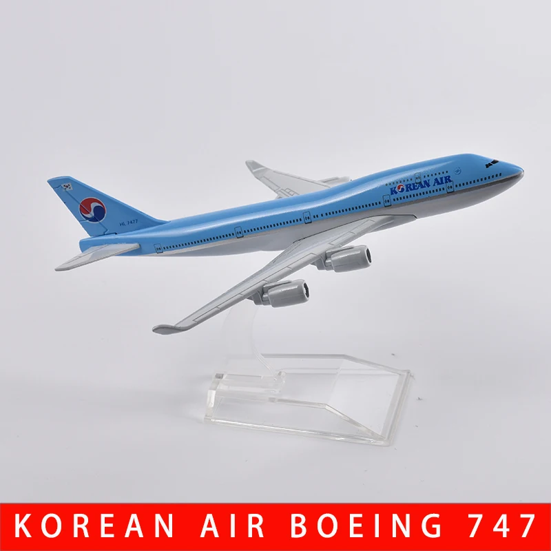 JASON TUTU 16cm Korean Air Boeing 747 Plane Model Aircraft Diecast Metal 1/400 Scale Airplane Model Gift Collection Dropshipping