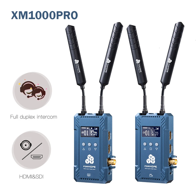 

Forhope Wireless XM1000pro Wireless Video Image Transmission System with Intercom Push Streaming SDI HDMI-Compatible