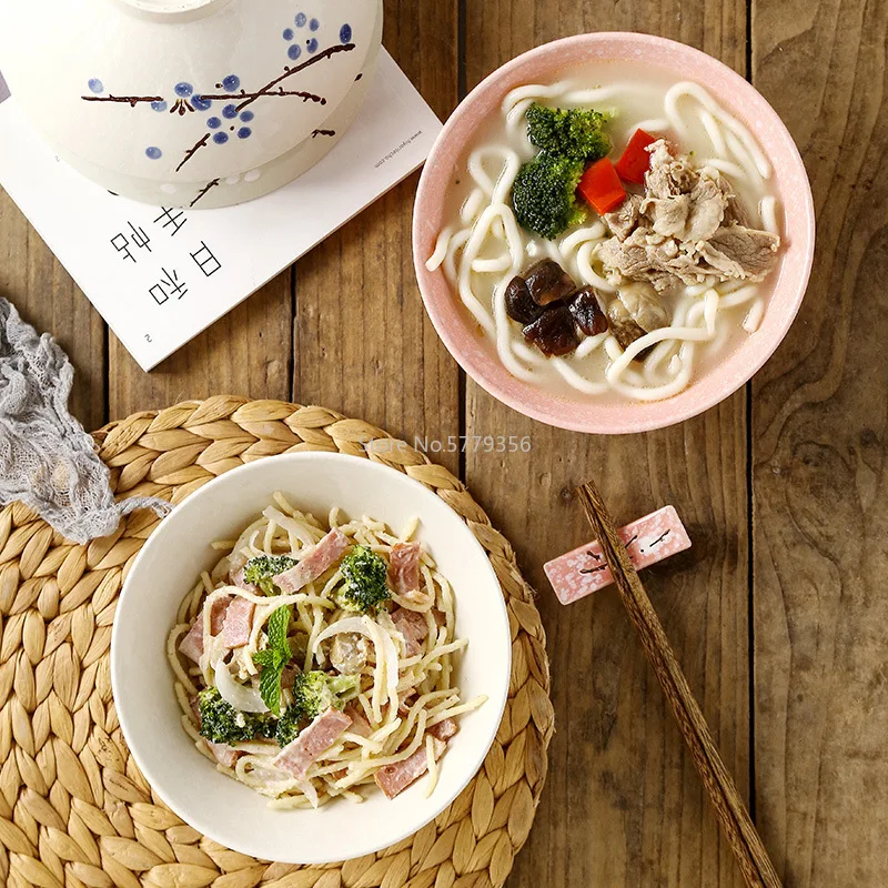 Japanese Style 7-inch Bucket Bowl Hotel Ramen Bowl Sushi Hotel Noodle Bowl Creative Large Snowflake Porcelain Salad Bowl