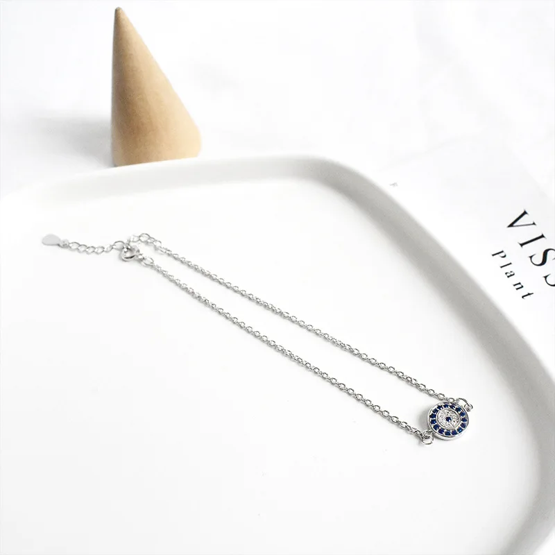 MIQIAO 925 Sterling Silver Evil Eye Ladies Anklets 20 CM Jewelry For Women Foot Bracelet On The Leg Chain Fashion 2021 New Gift