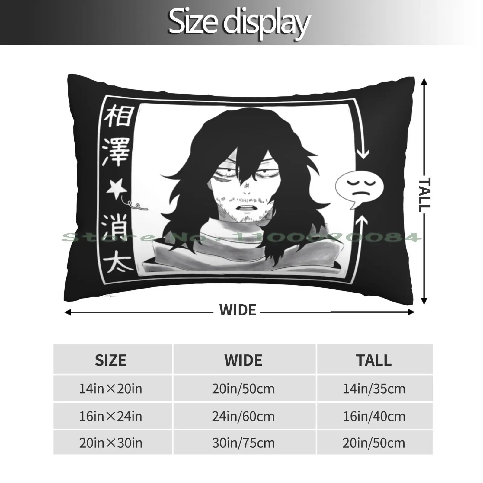 Funny Sleepy Aizawa Funny Boku No Hero Anime Bnha Shouta Aizawa Sleeping Man Sleepy Meme Pillow Case 20x30 50*75 Sofa Bedroom