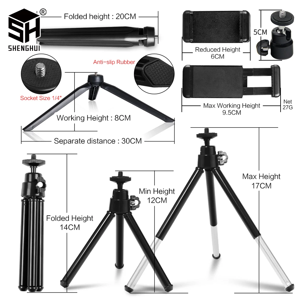 SH 9inch/23cm Selfie RingLights With Tripod Stand Usb Charge Led Lamp Dimmable Photography Light For Photo Photography Studio