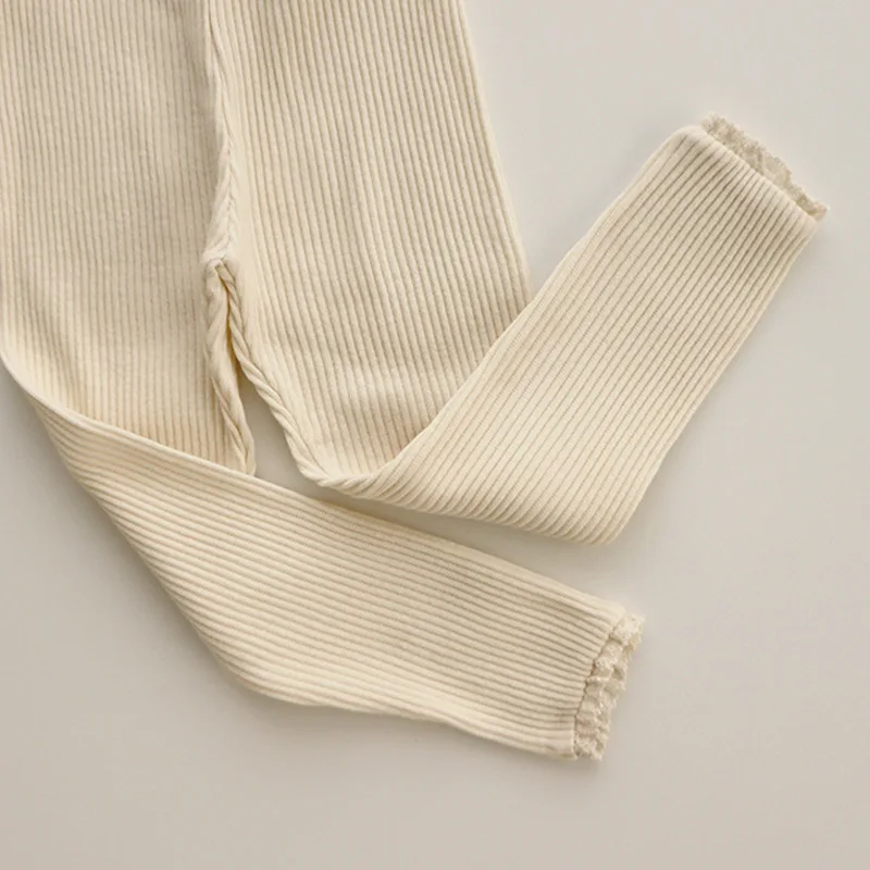 Schmale elastische Strumpfhose für Babys, Herbst, einfarbige Rüschenhose für Kleinkinder, einfache Oberbekleidung für 3 Monate bis 3 Jahre – Detail 14